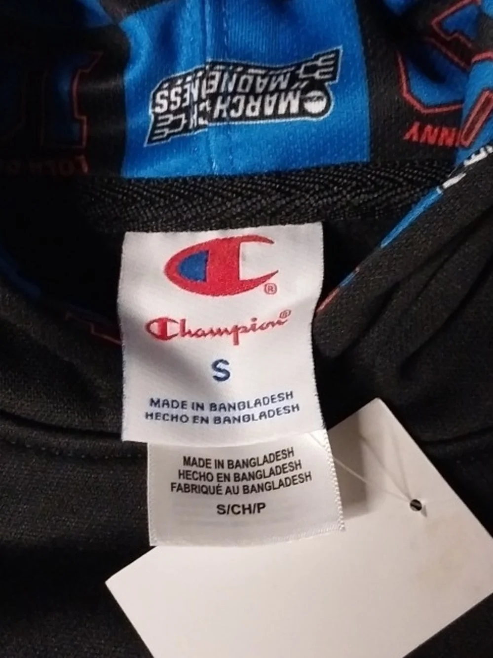 Champion Black Space Jam Hoodie with Blue & Orange Logo Boy S